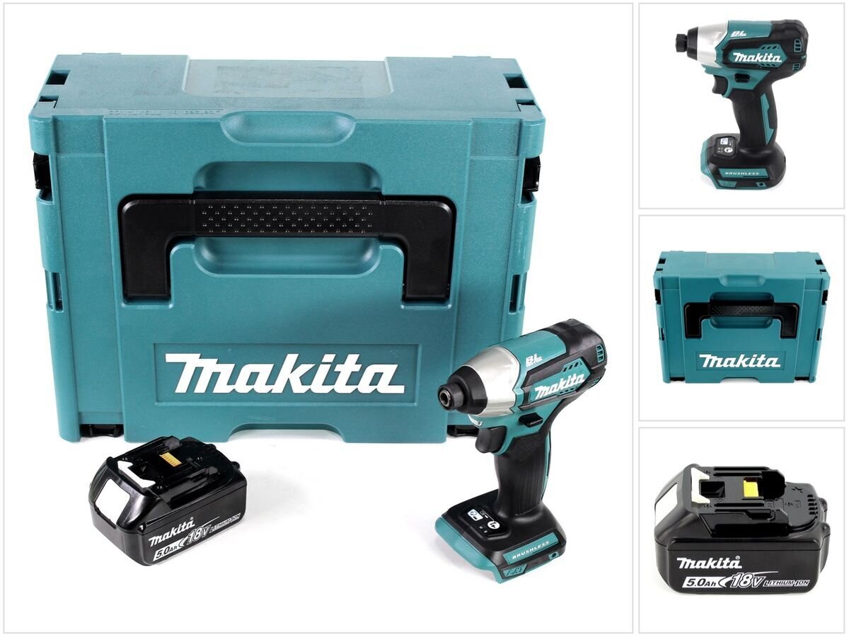 Akumulatora trieciena skrūvgriezis Makita DTD 155 RT1 18 V Li-Ion Makpac + 1 x BL1850 5,0 Ah akumulators - bez lādētāja цена и информация | Skrūvgrieži, urbjmašīnas | 220.lv