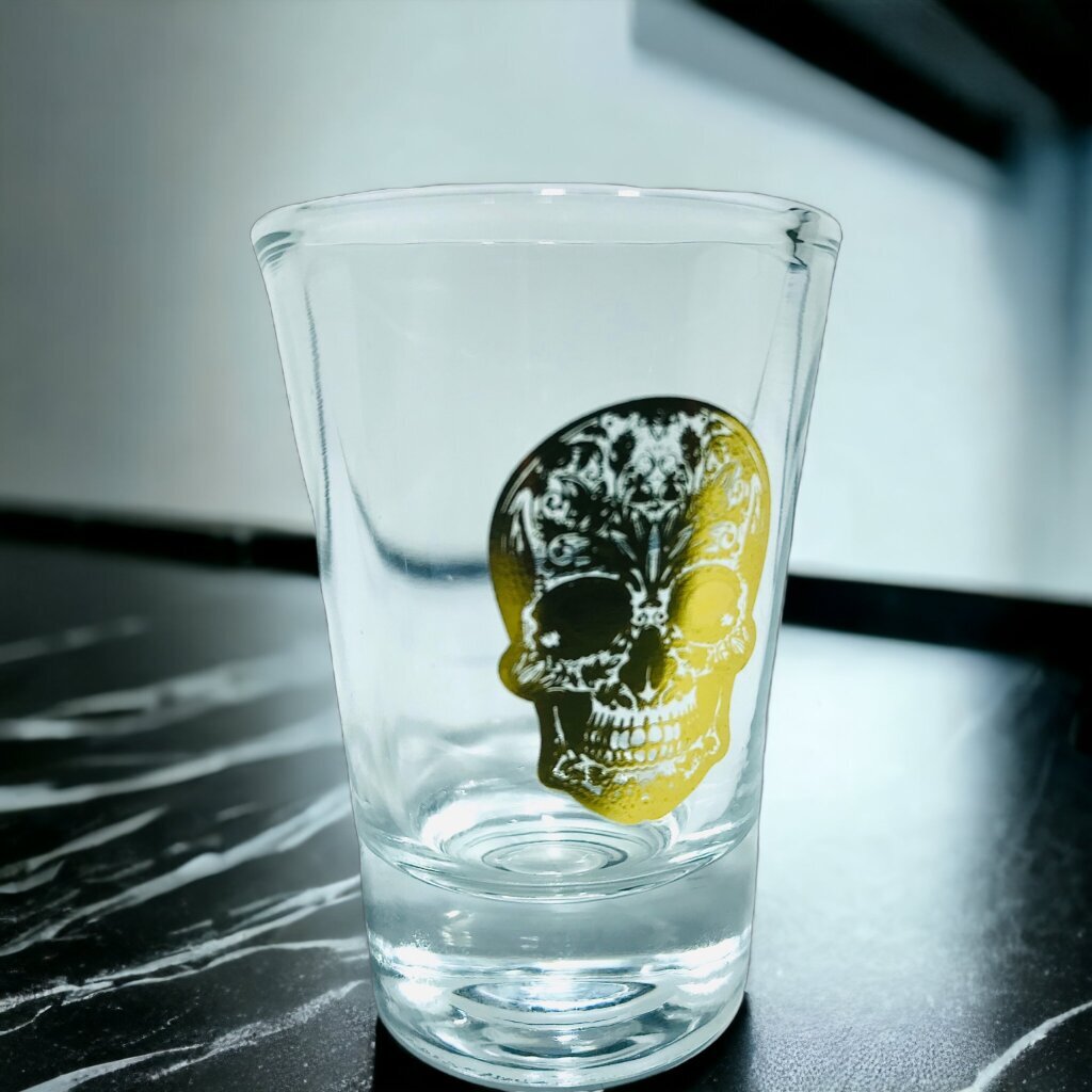 Glāzīte Skull 4.3x6.4cm, 40 ml cena un informācija | Glāzes, krūzes, karafes | 220.lv