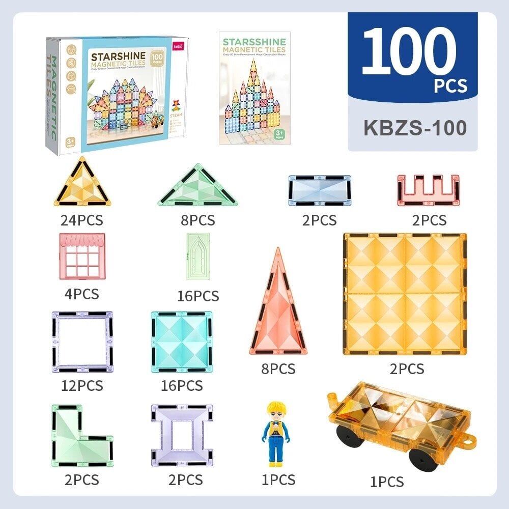 Magnētiskais konstrukcijas komplekts Kebo, 100 gab. цена и информация | Konstruktori | 220.lv