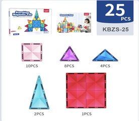 Magnētiskais konstrukcijas komplekts Kebo, 25 gab. cena un informācija | Konstruktori | 220.lv