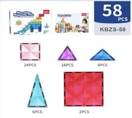 Magnētiskais konstrukcijas komplekts Kebo, 58 gab. cena un informācija | Konstruktori | 220.lv