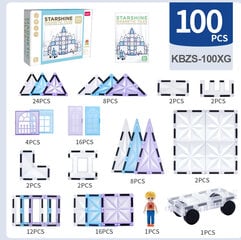 Kebo магнитный конструктор, 100 деталей цена и информация | Kонструкторы | 220.lv