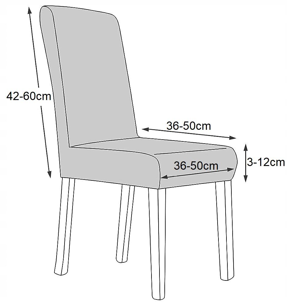 Ad Accessories Krēsla pārvalku komplekts, 6 gab., pelēkas krāsas cena un informācija | Mēbeļu pārvalki | 220.lv