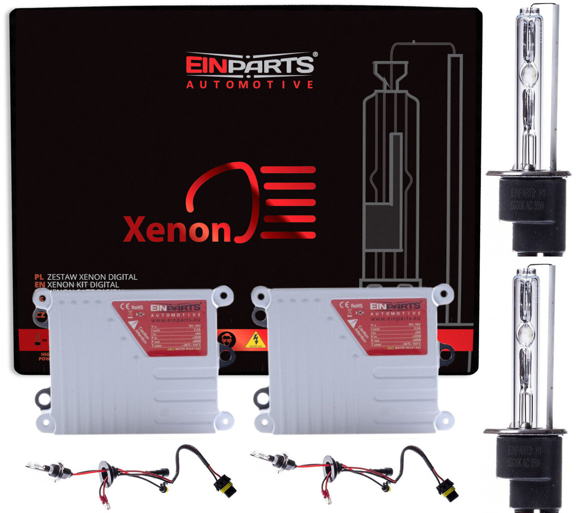 EinParts H1 Xenon HID starta komplekts 6000K Auksti balts 12V Slim DC 35W 6.0A cena un informācija | Auto 12V el. piederumi | 220.lv