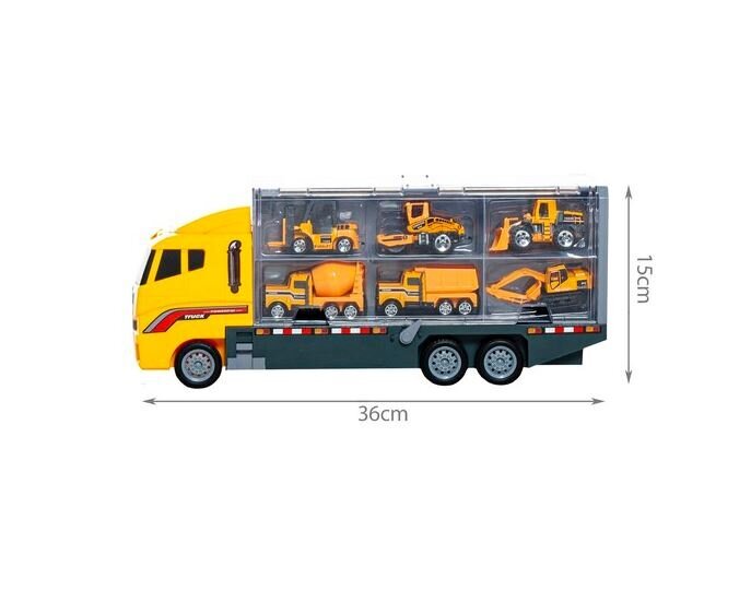 Rotaļu kravas automašīna ar 6 automašīnām Kruzzel cena un informācija | Rotaļlietas zēniem | 220.lv