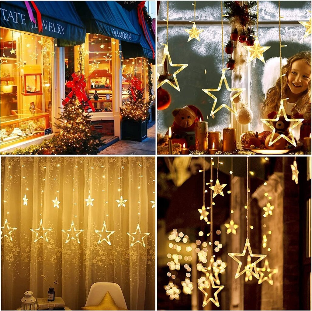 LED zvaigžņu girlande, 120 LED, 2,2 m cena un informācija | Ziemassvētku lampiņas, LED virtenes | 220.lv