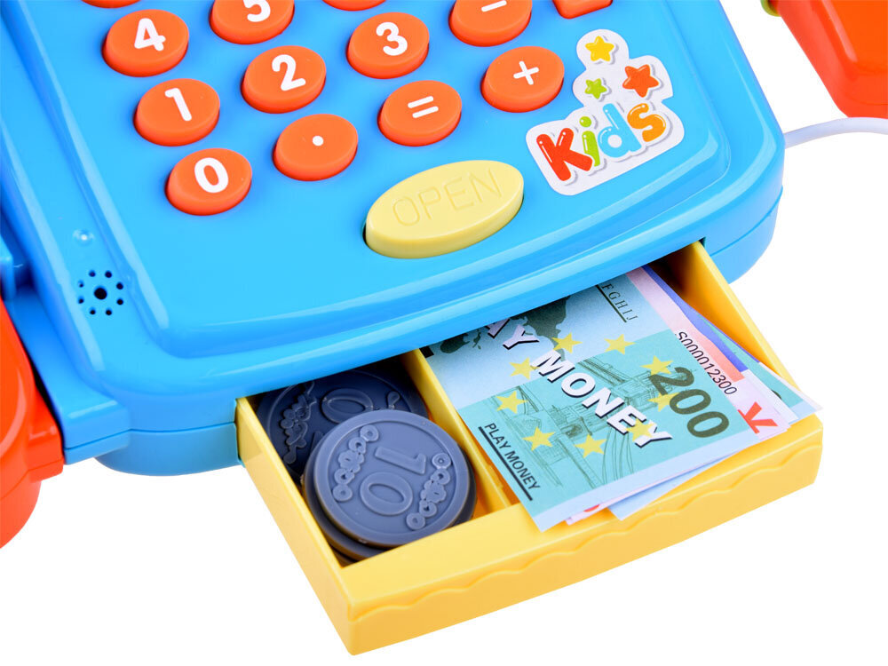 Rotaļlietu kases aparāts, zils, 27 x 14 x 10 cm cena un informācija | Rotaļlietas meitenēm | 220.lv