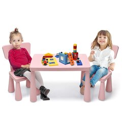 Детский стол и 2 стула Costway, розовый цена и информация | Детские столы и стулья | 220.lv
