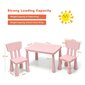 Bērnu galds ar 2 krēsliem Costway, rozā cena un informācija | Bērnu krēsliņi un bērnu galdiņi | 220.lv