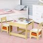 Bērnu galds ar 2 krēsliem Costway, dzeltens cena un informācija | Bērnu krēsliņi un bērnu galdiņi | 220.lv