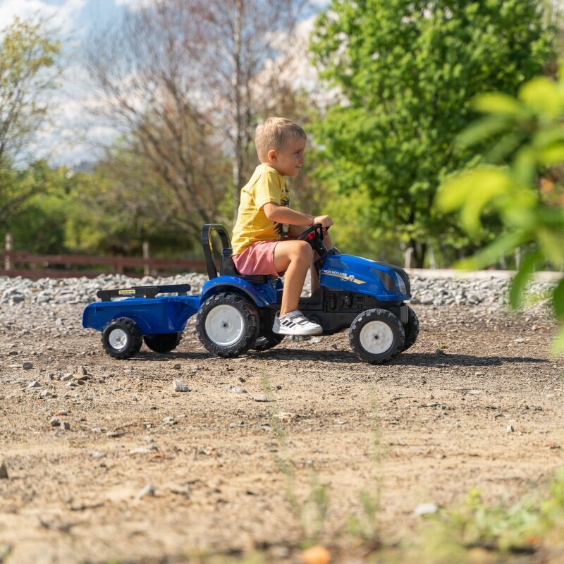 Traktors ar piekabi, New Holland Falk, zils cena un informācija | Rotaļlietas zēniem | 220.lv