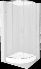 Pusapvalė dušo kabina Mexen Rio su padėklu ir sifonu, matinė, Chrome, 90 x 90 cm цена и информация | Душевые кабины | 220.lv