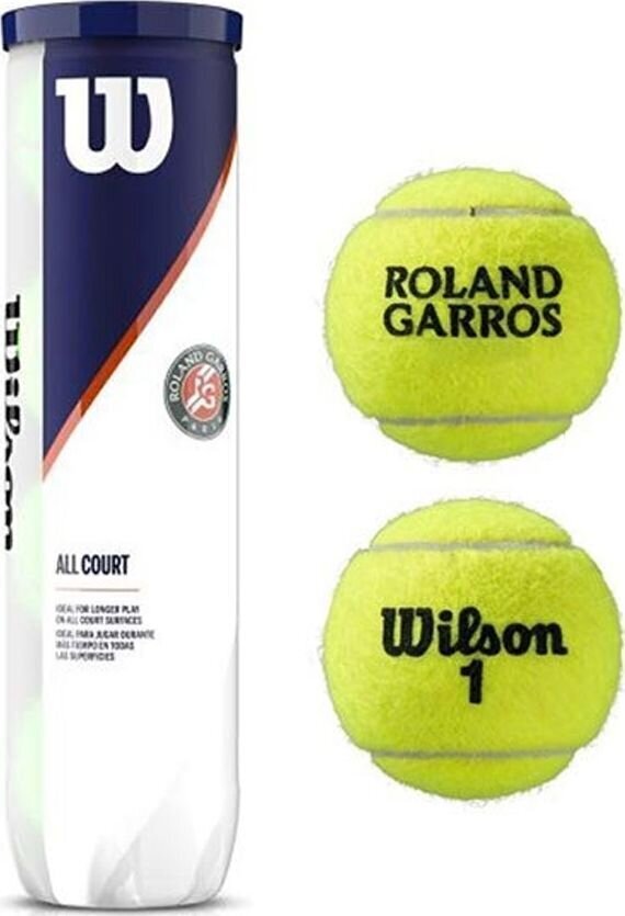 Āra tenisa bumbiņas Wilson Roland Garos All Court 4 WRT116400, 4 gab cena un informācija | Āra tenisa preces | 220.lv