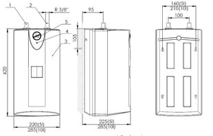 Емкостный напорный бойлер Elektromet BETA MINI-10 под умывальником, 10л цена и информация | Водонагреватели | 220.lv