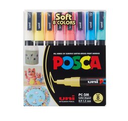 Krāsainie marķieri Uni Ball Posca Soft Color, 8 gab. cena un informācija | Modelēšanas un zīmēšanas piederumi | 220.lv