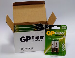 Baterijas GP Super alkaline AAA 20 gab. cena un informācija | Baterijas | 220.lv