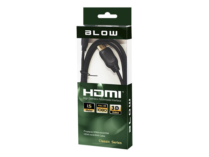 Blow, HDMI/Mini HDMI, 1.5 m cena un informācija | Kabeļi un vadi | 220.lv