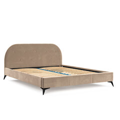 Кровать с мягкой обивкой Akila 140x200 см, тёмно-бежевый цена и информация | Кровати | 220.lv
