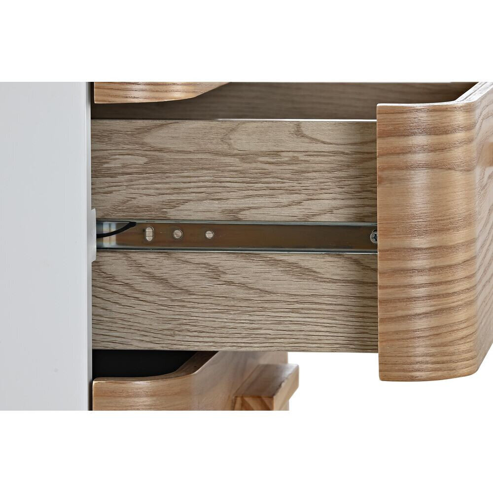 Kumode DKD Home Decor Dabisks MDF Balts Bambuss 40 x 40 x 73,5 cm cena un informācija | Kumodes | 220.lv