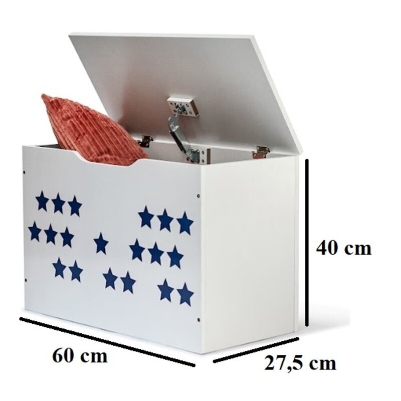 Koka rotaļlietu kaste Stars, 60x40x27,5 cm цена и информация | Veļas grozi un mantu uzglabāšanas kastes | 220.lv