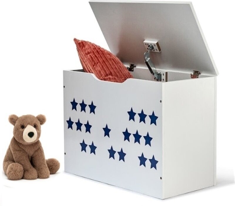 Koka rotaļlietu kaste Stars, 60x40x27,5 cm cena un informācija | Veļas grozi un mantu uzglabāšanas kastes | 220.lv