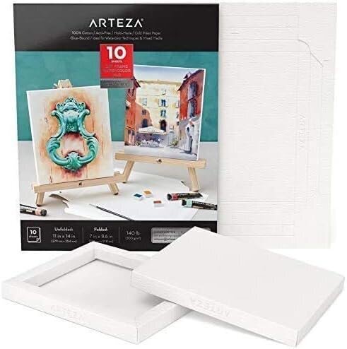 Akvareļu audekls Arteza, 28x36 cm цена и информация | Modelēšanas un zīmēšanas piederumi | 220.lv