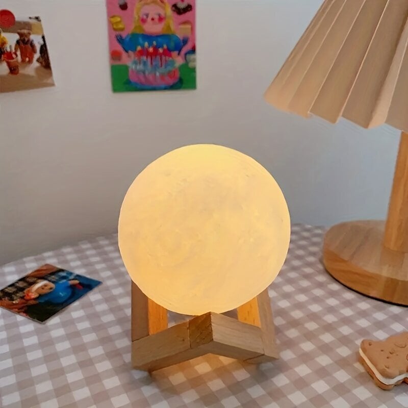 LED 3D mēness lampa цена и информация | Galda lampas | 220.lv