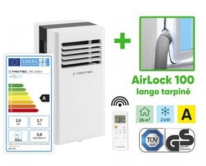 Мобильный кондиционер Trotec PAC 2100 X и оконный уплотнитель Trotec AirLock 100 цена и информация | Кондиционеры, рекуператоры | 220.lv