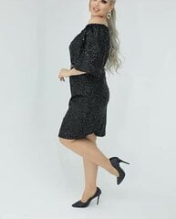 Eleganta kleita ar fliteriem N,Fashion 90 Melna cena un informācija | Kleitas | 220.lv