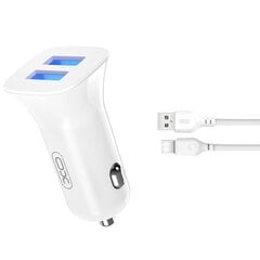 XO TZ10 Автомобильное зарядное устройство 2x USB / 2,4A + кабель USB-C цена и информация | Зарядные устройства для телефонов | 220.lv