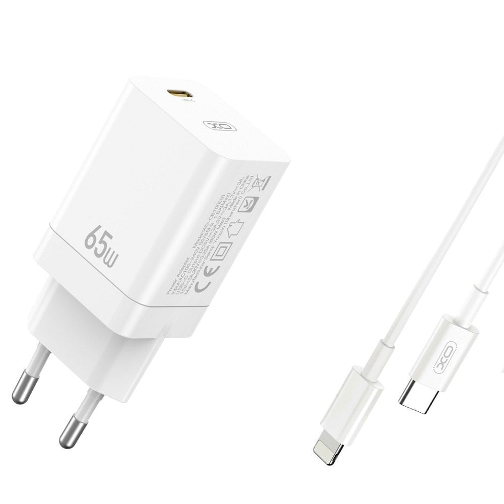 XO CE10 Lādētājs PD / 65W / 1x USB-C / USB-C Lightning Kabelis цена и информация | Lādētāji un adapteri | 220.lv