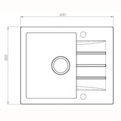 Izlietne mojito 20, 600x500mm, akmens masas цена и информация | Раковины на кухню | 220.lv