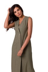 B254 Простое платье миди без рукавов - оливковое цена и информация | Платья | 220.lv