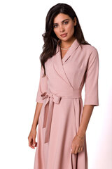 B255 Aploksnes kleita ar šalles apkakli, rozā cena un informācija | Kleitas | 220.lv