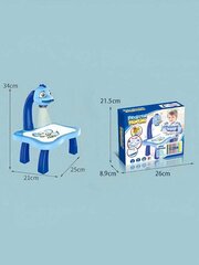 Bērnu daudzfunkcionālais projekciju galds zīmēšanai un tāfele Electronics-29, 34x21x25 cm, zils цена и информация | Развивающие игрушки | 220.lv