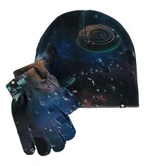 Детский комплект шапка+ перчатки Kaya UFO Molo, тёмно-синий цена и информация | Шапки, перчатки, шарфы для мальчиков | 220.lv