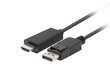 Lanberg, DisplayPort - Hdmi, 1 m цена и информация | Kabeļi un vadi | 220.lv