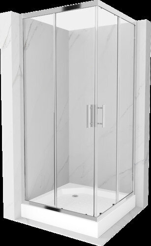 Dušas kabīne Mexen Rio ar paliktni un sifonu, Chrome, 90 x 90 cm цена и информация | Dušas kabīnes | 220.lv