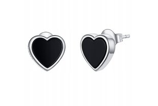 Черные серьги с сердечками из стерлингового серебра 925 пробы Marceline цена и информация | Серьги | 220.lv