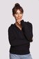 B246 džemperis ar kroku kapuci, melns cena un informācija | Jakas sievietēm | 220.lv