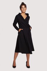B245 kleita ar kapuci, melna cena un informācija | Kleitas | 220.lv