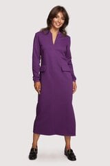 B242 Maxi kleita ar dekoratīviem atlokiem, violeta cena un informācija | Kleitas | 220.lv