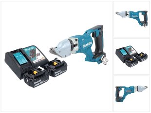 Makita DJS 200 RF Akumulatora skārda šķēres 18 V 2,0 mm + 2x akumulatori 3,0 Ah + lādētājs cena un informācija | Zāģi, ripzāģi | 220.lv