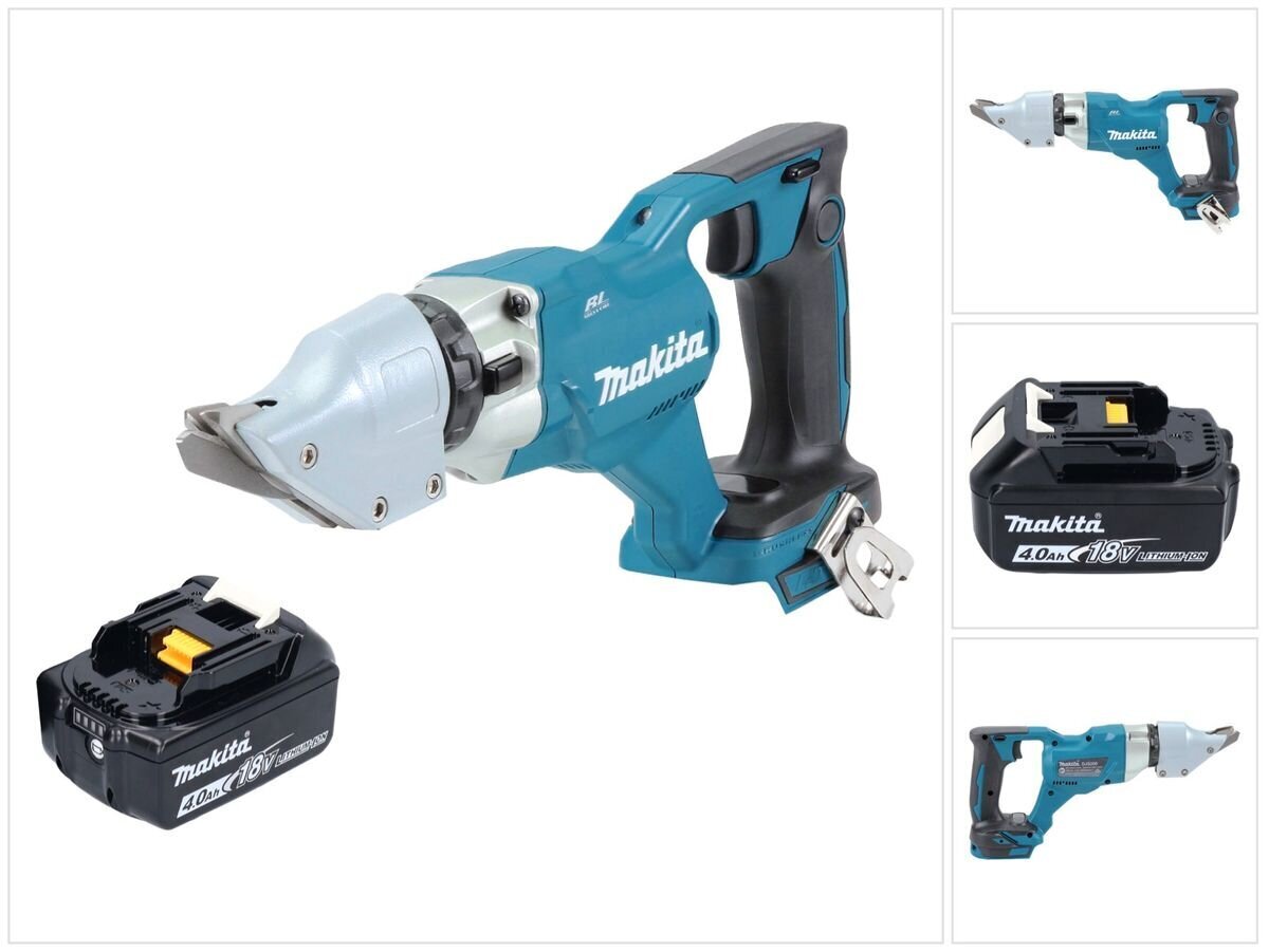 Makita DJS 200 M1 Akumulatora skārda šķēres 18 V 2,0 mm Brushless + 1x Akku 4,0 Ah - ohne Ladegerät цена и информация | Zāģi, ripzāģi | 220.lv