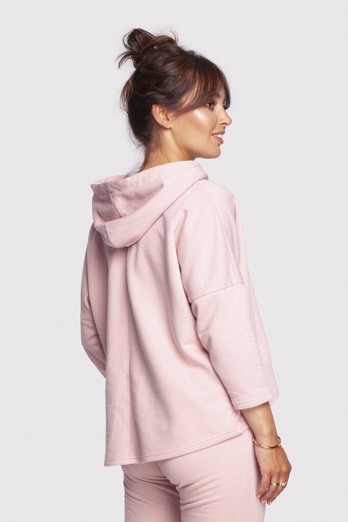 B239 Džemperis ar kapuci, brīva piegriezuma, rozā cena un informācija | Jakas sievietēm | 220.lv