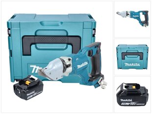 Аккумуляторные ножницы по металлу Makita DJS 200 F1J 18 В 2,0 мм + 1х аккумулятор 3,0 Ач + Makpac - без зарядного блока цена и информация | Пилы, циркулярные станки | 220.lv