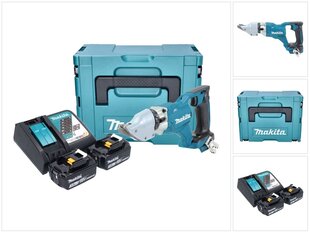 Makita DJS 200 RFJ Akumulatora skārda šķēres 18 V 2,0 mm + 2x akumulatori 3,0 Ah + lādētājs + Makpac cena un informācija | Zāģi, ripzāģi | 220.lv