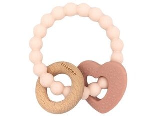 Graužama rotaļlieta Heart Bamboom, rozā, 4 mēneši+, 1gab. цена и информация | Прорезыватели | 220.lv