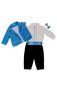 Uzvalks ar samta žaketi zēniem, zils цена и информация | Apģērbu komplekti jaundzimušajiem | 220.lv