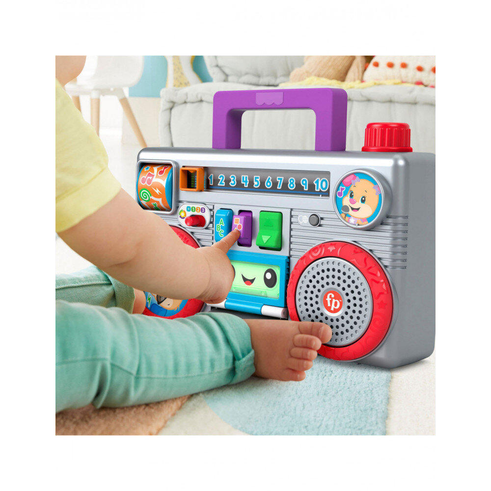 Izglītojošs radio Boombox Fisher-Price, 33 x 32 x 9 cm cena un informācija | Rotaļlietas zīdaiņiem | 220.lv